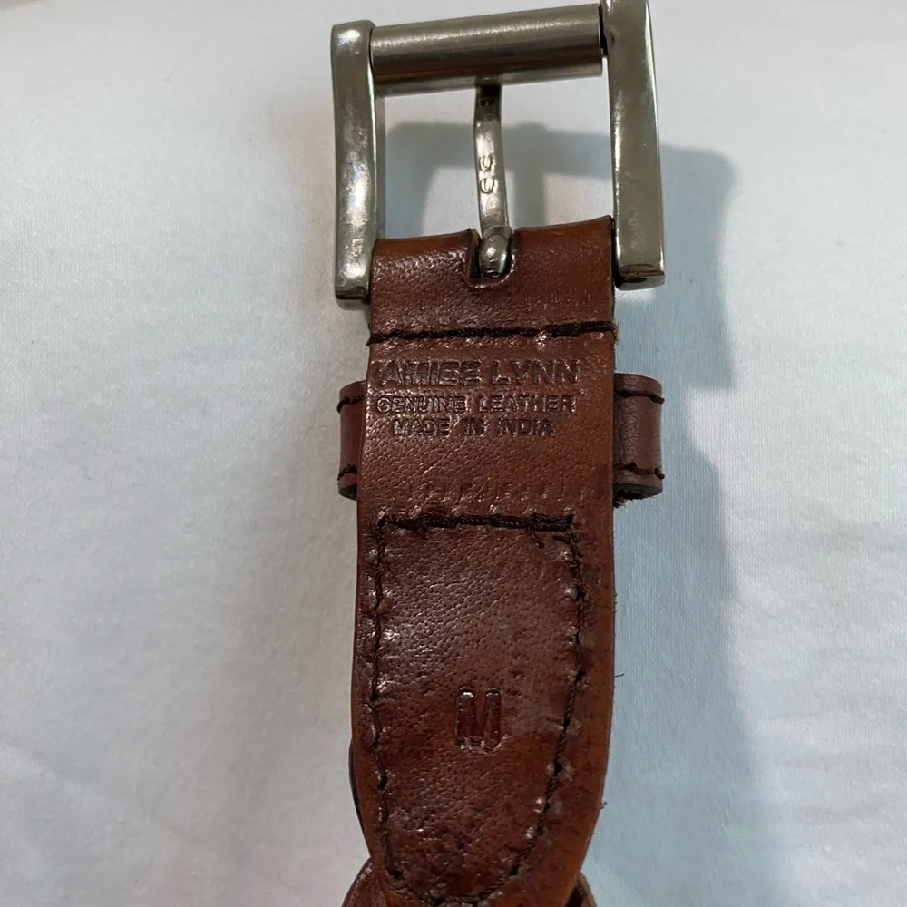 AIMEE LYNN Vintage Brown Women’s Leather Belt Leather Horseshoe bit Belt Sz M
